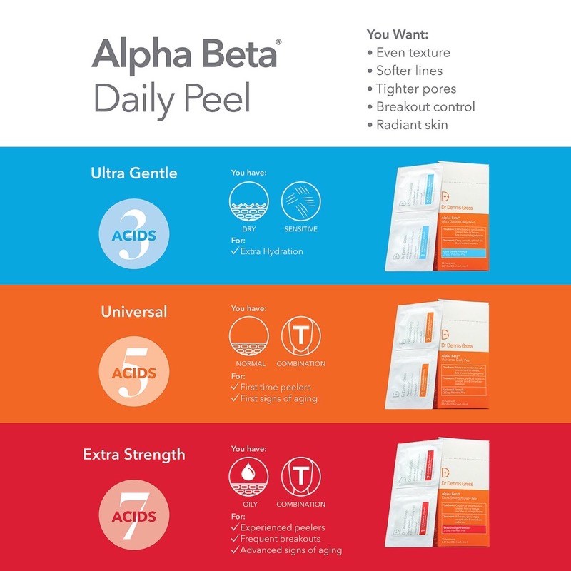 (Bill Sephora-Sẵn) Thay da sinh học Dr Dennis Gross Alpha Beta Extra Strength Daily Peel | WebRaoVat - webraovat.net.vn