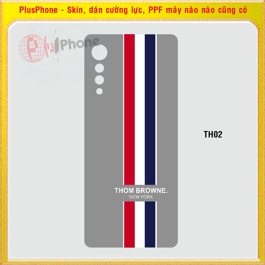 Dán Skin cho điện thoại LG Velvet 5G mẫu Thom Browne, người nhện, iron man