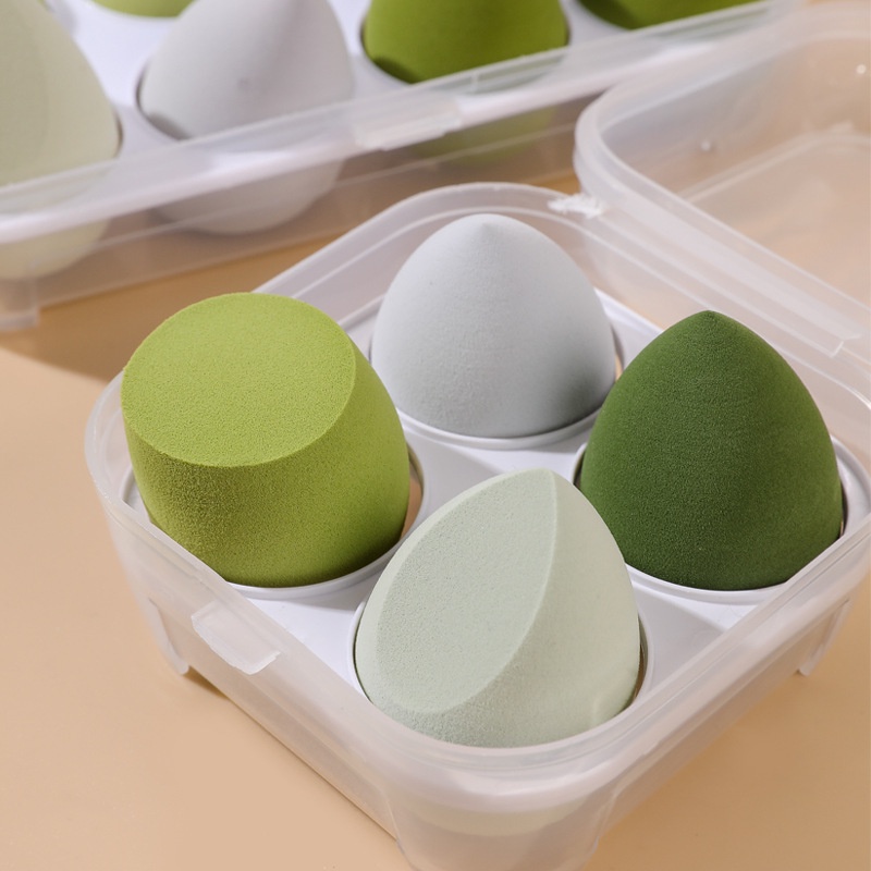 BEAUTY BLENDER Set 4 / 8 Mút Trang Điểm Mềm Kèm Hộp Đựng Tiện Lợi