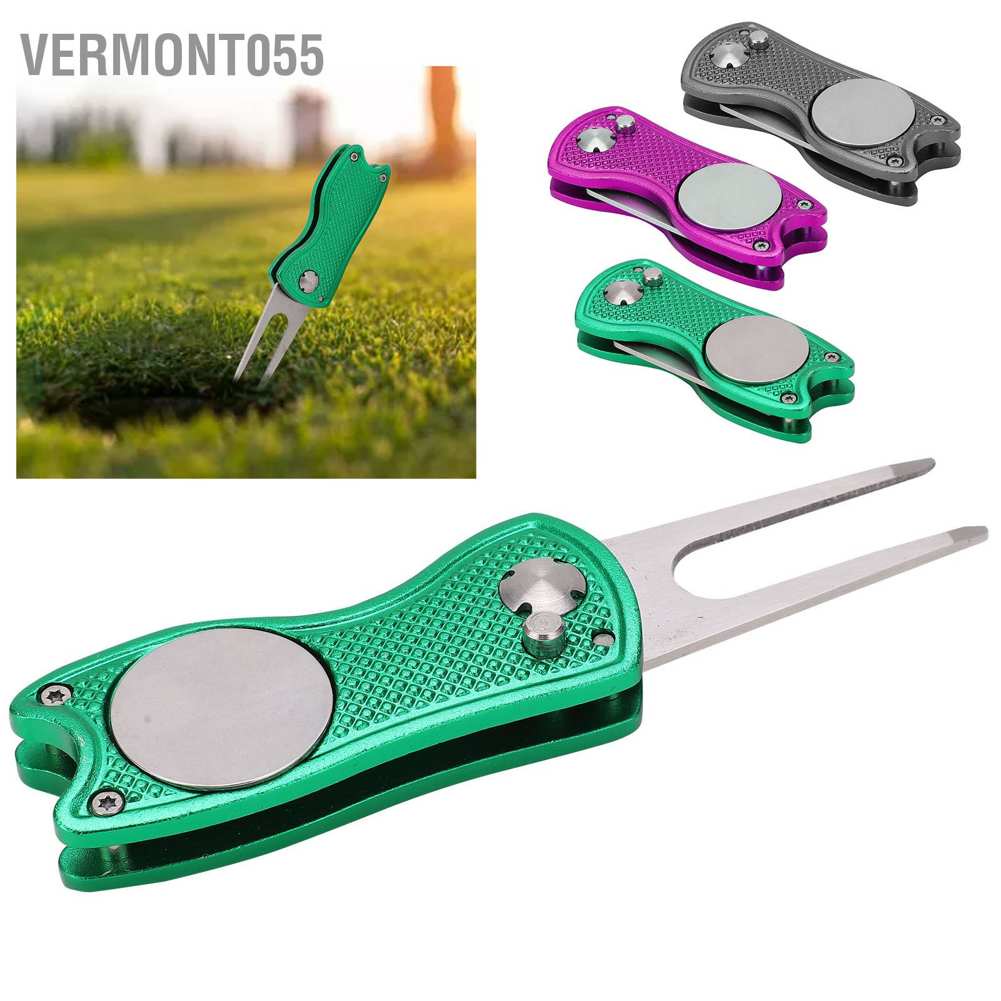 Hot DealsStainless Steel Golf Pitchfork Foldable Divot Tool Switchblade RepairSpot ExpressVermont055