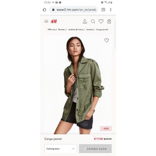 Áo sơ mi kaki HM chính hãng như mới