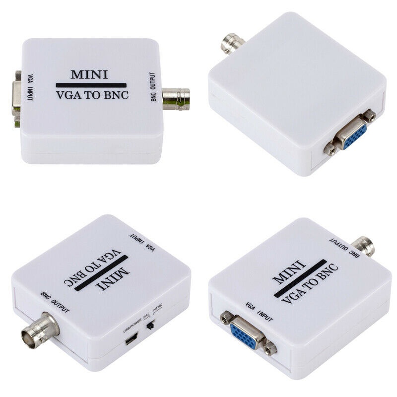 Mini VGA to BNC Video Converter Digital Composite AV Adapter Box for HDTV