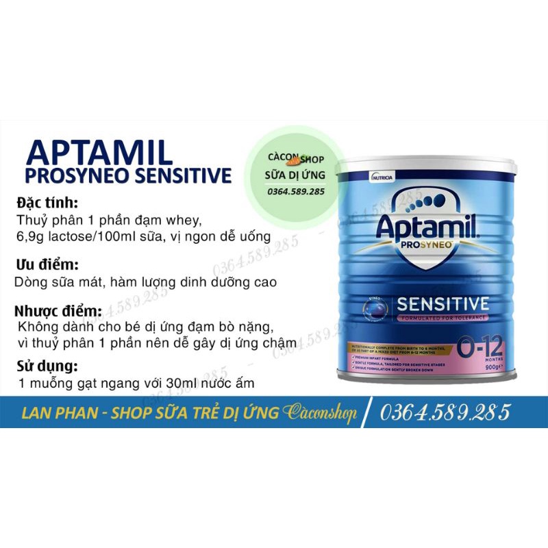 Sữa Aptamil Prosyneo Sensitive úc 900g