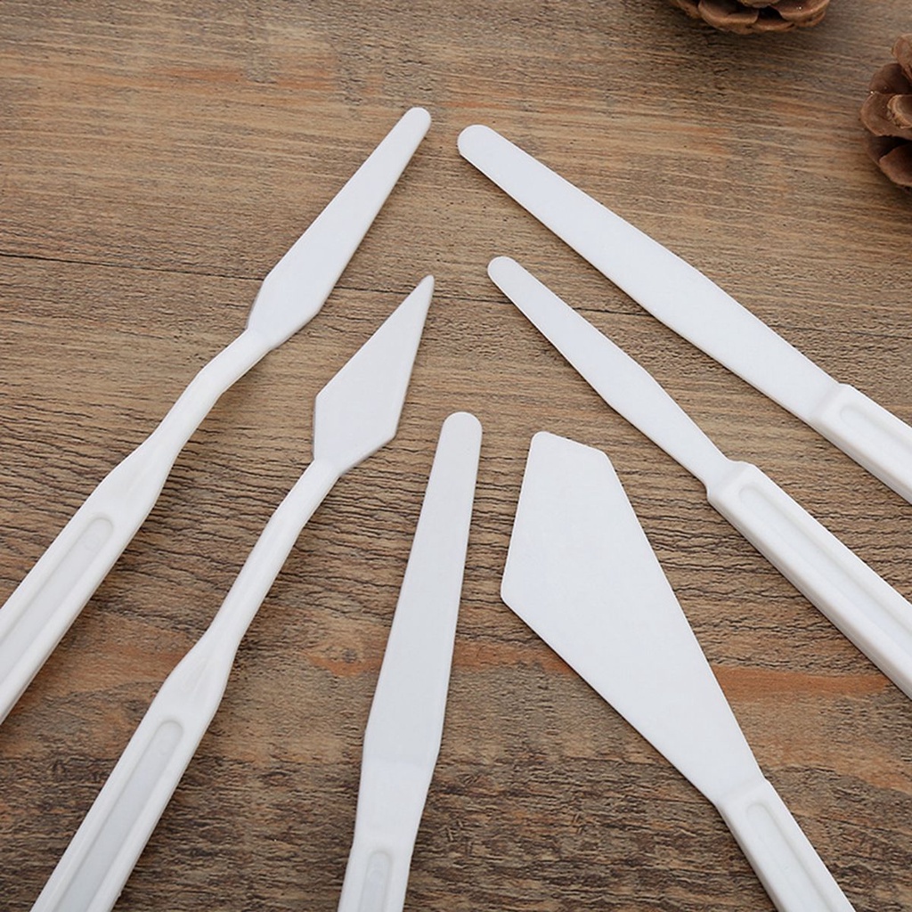 Bộ 6 Dụng Cụ Trộn Màu Vẽ Tranh Sơn Dầu Bằng Nhựa Acrylic Nhiều Màu Sắc Diy