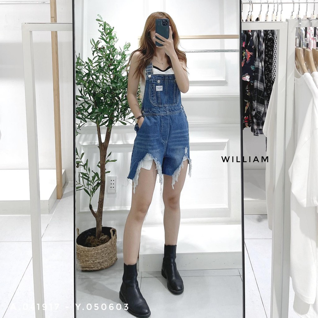 Short yếm jean rách - XANH 369 - L (050603)