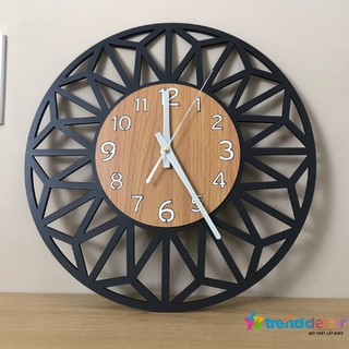 Đồng Hồ Treo Tường Đồng Hồ Gỗ Trang Trí Decor Hình Cánh Hoa Phong Cách Vintage