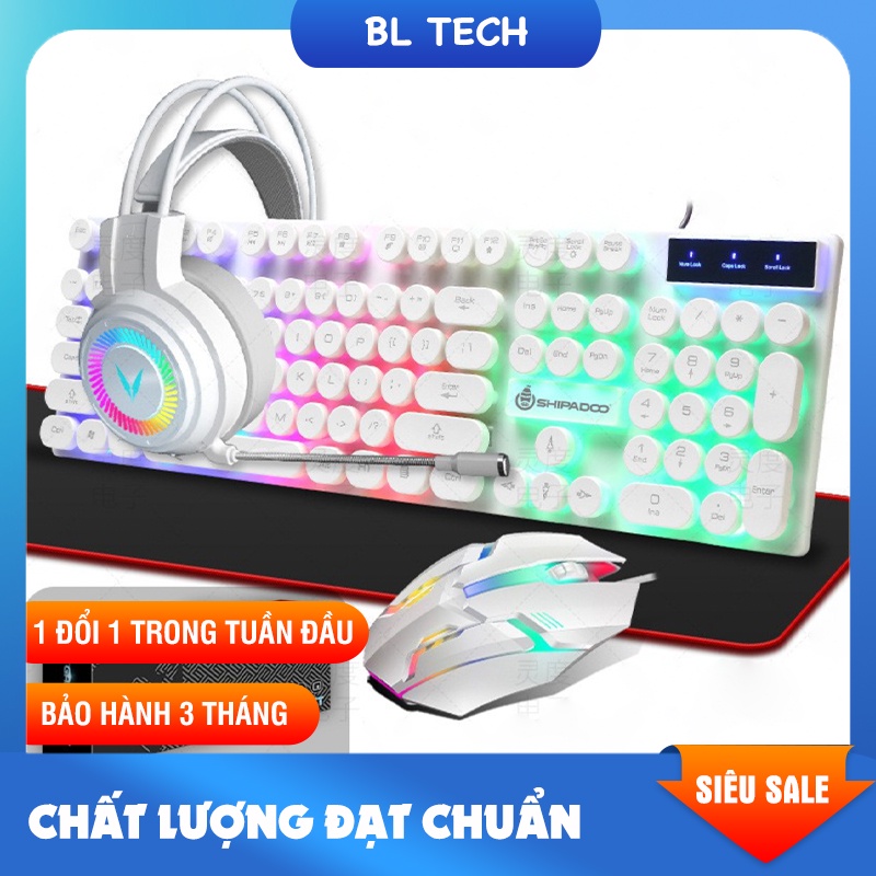 [Mã 44ELSALE2 giảm 7% đơn 300K] COMBO 4 TRONG 1 BÀN PHÍM + CHUỘT + TAI NGHE + LÓT CHUỘT CÓ ĐÈN LED NHIỀU MÀU CHẤT LƯỢNG