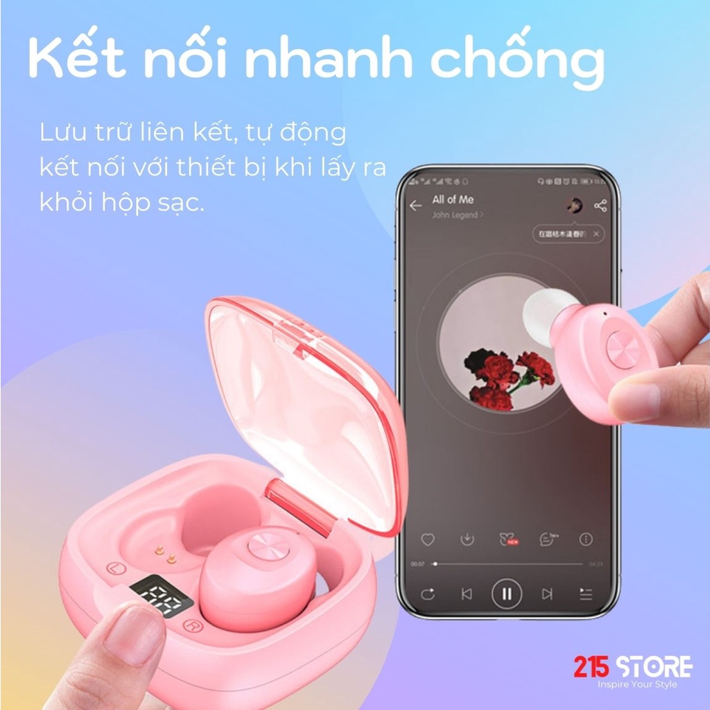 Tai nghe headphone bluetooth không dây 215Store XG8 TWS, kháng nước, bass mạnh, âm thanh chuẩn hifi