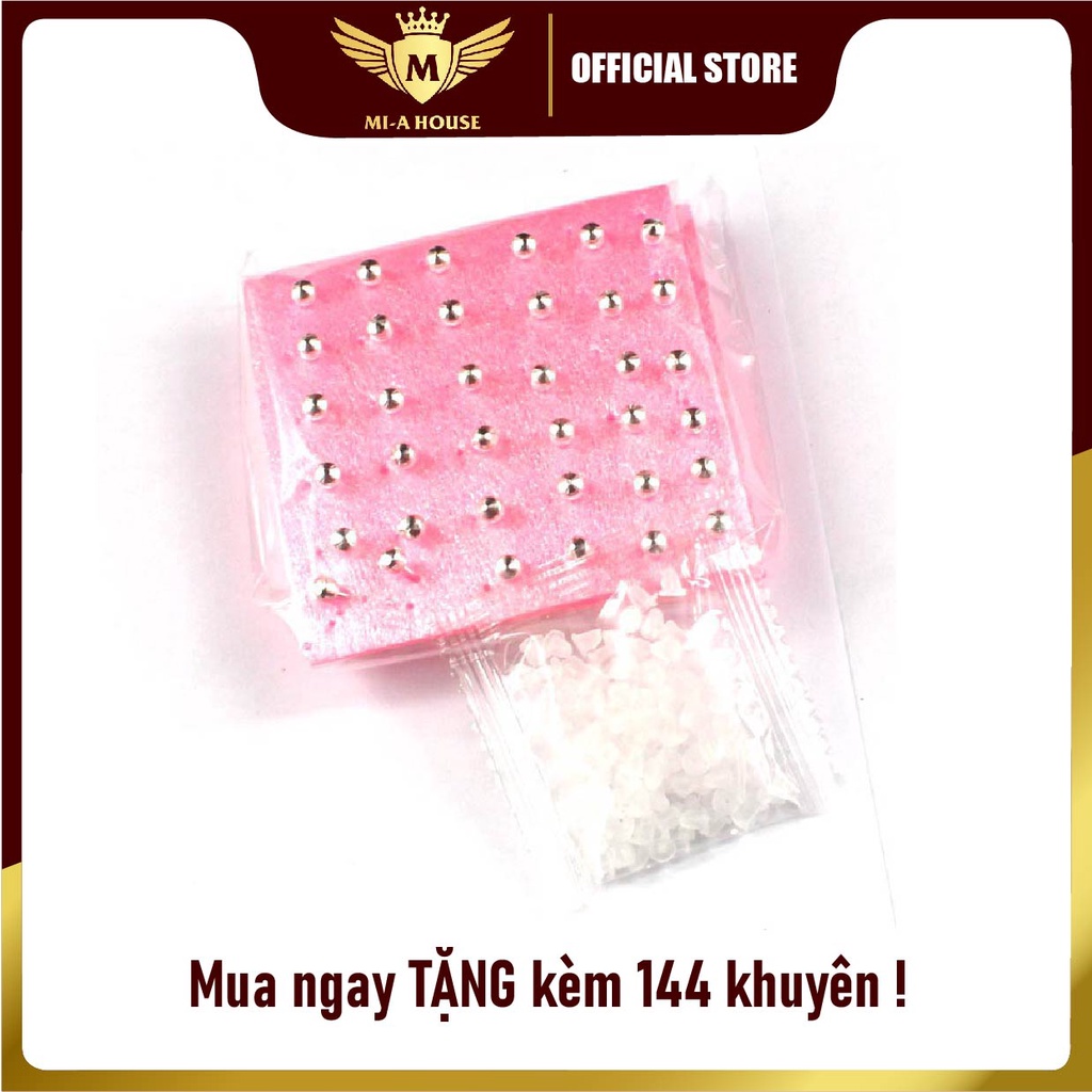 Súng bắn lỗ tai - Máy bấm lỗ tai kim loại kèm bút gương và 144 khuyên tai - phù hợp cho spa tiệm nail hoặc tại nhà