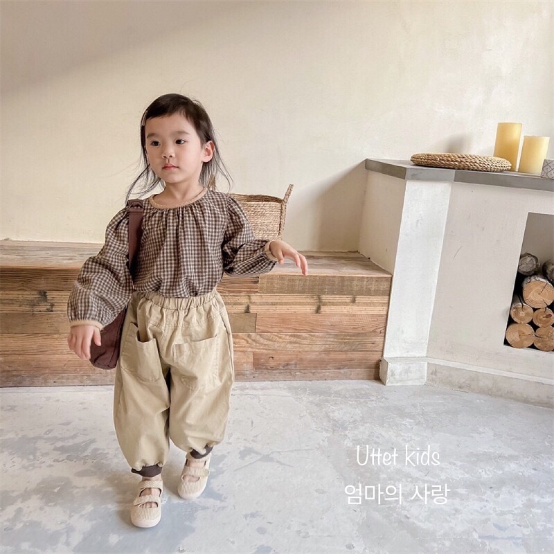 QUẦN KAKI BO CHÂN HÀN QUỐC 2095 DÀNH CHO BÉ GÁI VÀ BÉ TRAI FORM HƠI TO 1 CHÚT