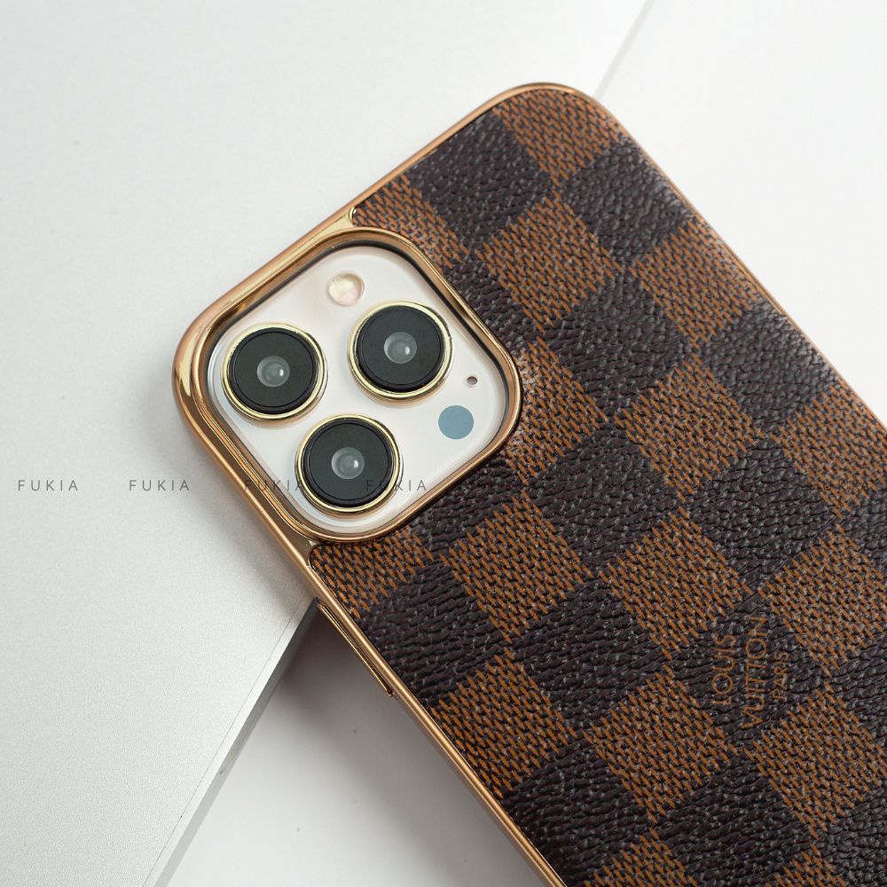 Ốp da thủ công viền gold IV dành cho IPhone 14/14Plus/14Pro/14Promax/13/13Pro/13Promax/12/12Pro/12Promax ODTC164