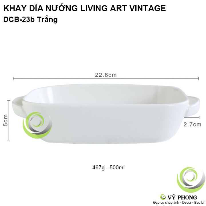 KHAY SỨ NƯỚNG DĨA SỨ NƯỚNG LIVING ART VINTAGE BẮC ÂU TRANG TRÍ BẾP ĐẠO CỤ CHỤP HÌNH SẢN PHẨM INS DCB-23