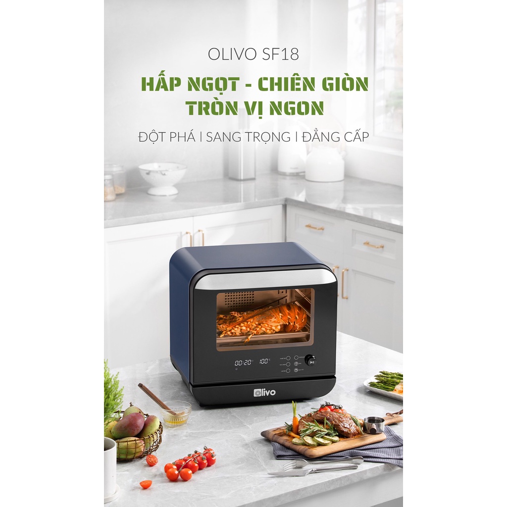 Nồi Chiên Hơi Nước OLIVO SF18 - Thương hiệu Mỹ - Dung Tích 18L - Công Suất 2450W (OLIVO SF 18)