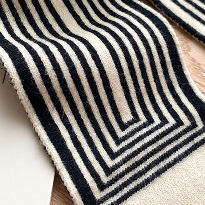 Yoii Khăn Choàng Cổ Đan Len Nhân Tạo Họa Tiết Sọc Chéo Mũi Nhọn Lỗ Tròn Cho Nữ