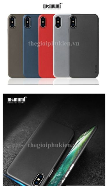 Ốp nhám lụa cho IPhone XS Max Chính hãng Memuni siêu mỏng 0.3mm