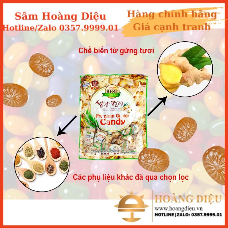 SÂM HOÀNG DIỆU -  Kẹo sâm gừng cứng 200g đóng gói VN