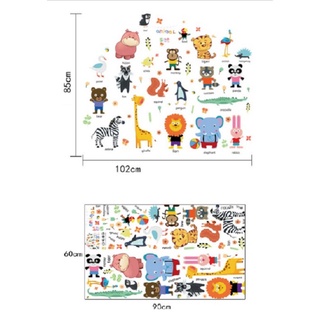 Decal dán tường hình thú tiếng anh