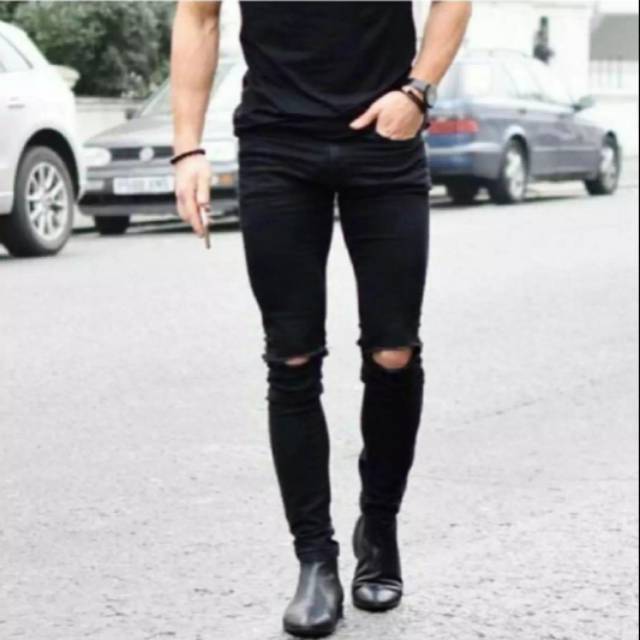 Quần Jean Đen Rách Gối Cá Tính Hợp Thời Trang Cho Nam Size 27-32