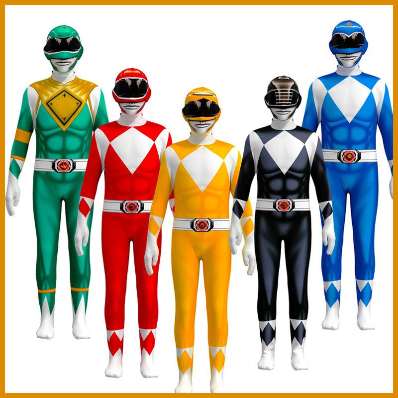 Bộ Áo Liền Quần Hóa Trang Nhân Vật Rangers Power Mecha Five Beast Cho Bé Trai
