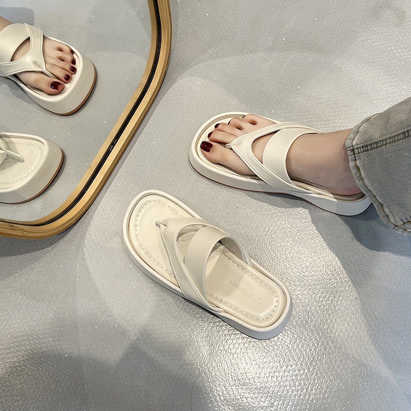 Dép quai ngang xỏ ngón đế dày mềm mại thoải mái thời trang hè cho nữ Thu Kieu Store