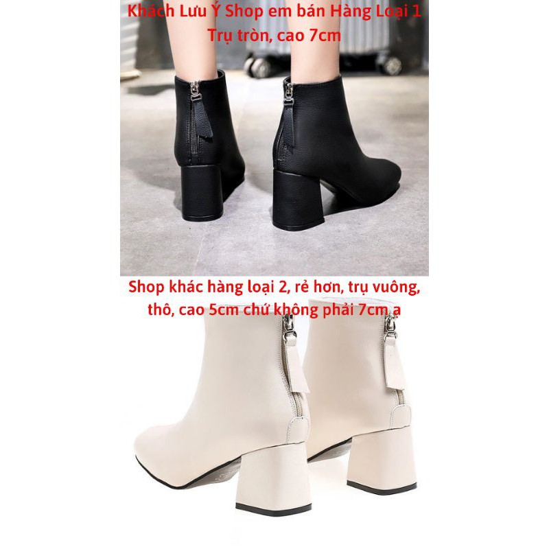 Bốt Nữ Hàn Quốc 5cm Cổ Cao AAA Da Mềm Kiểu Dáng Trẻ Trung | BigBuy360 - bigbuy360.vn