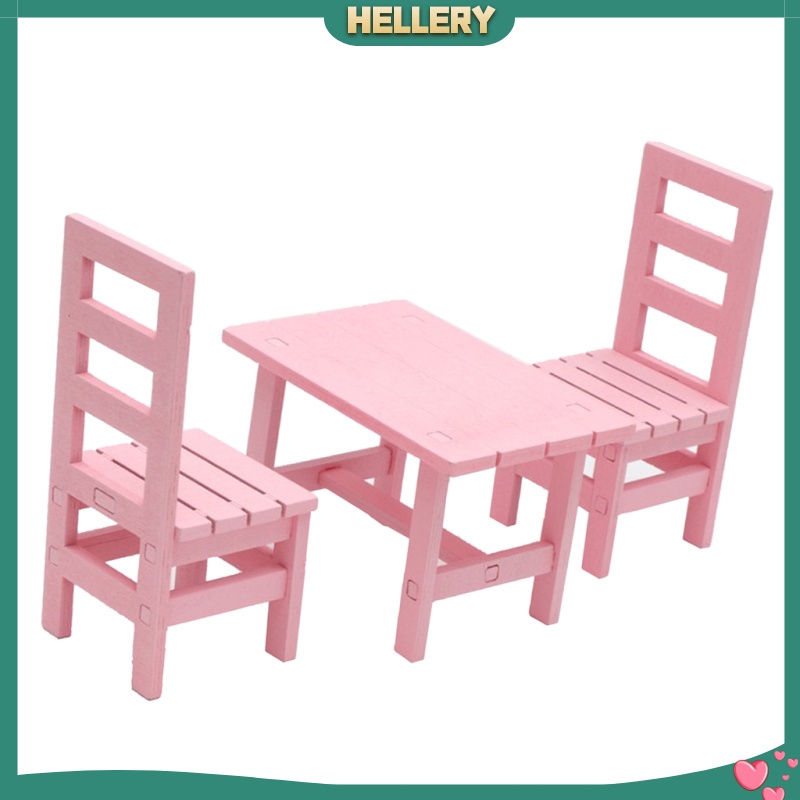 Bàn Ăn 2 Ghế Màu Trắng Tỉ Lệ 1 / 6 Trang Trí Nhà Búp Bê