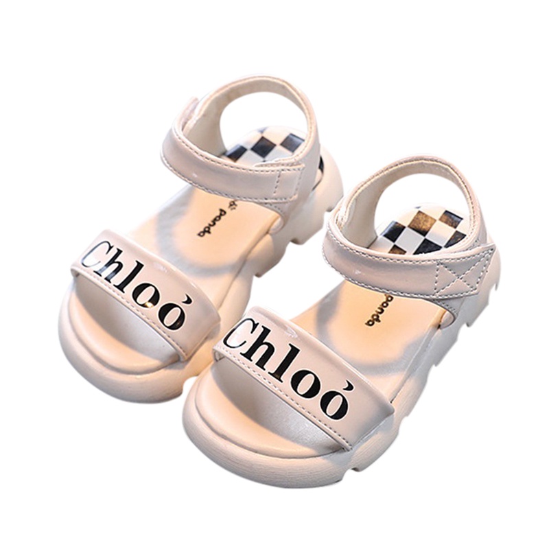 Xăng đan Đế Mềm Đi Biển In Chữ Cho Bé Gái