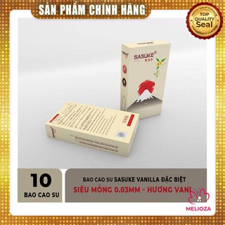 [LOẠI ĐẶC BIỆT] Bao Cao Su Sasuke Vanilla Siêu Mỏng Hương Vali Dịu Mát Hộp 10c