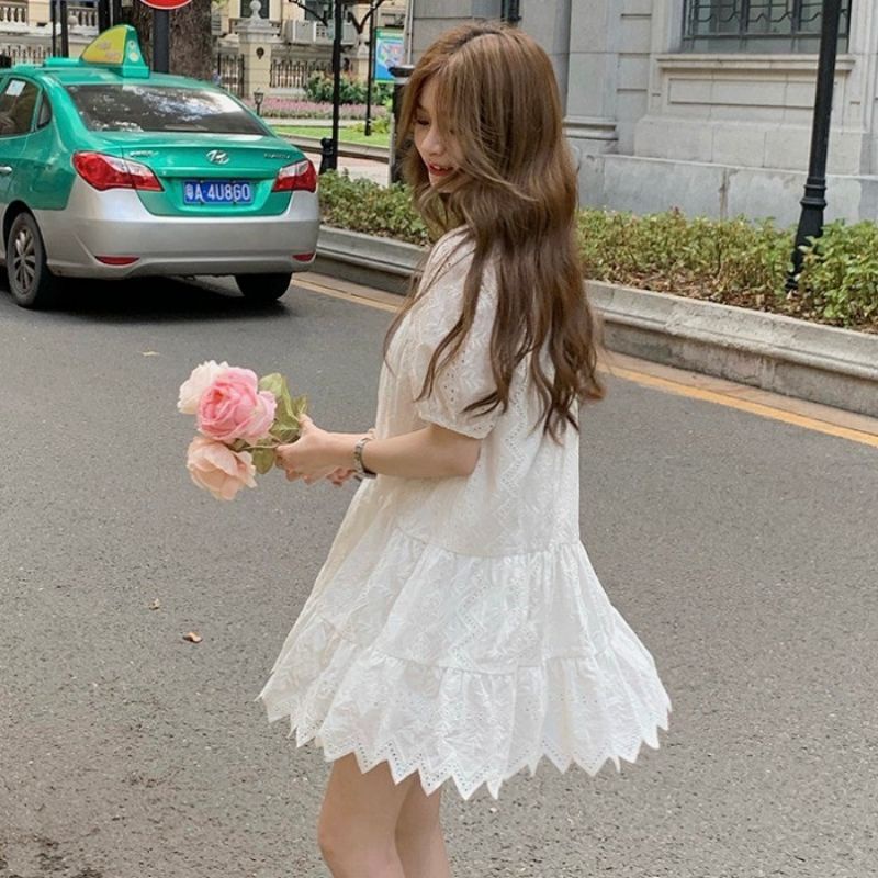 Đầm babydoll ren dáng xoè ngắn ulzzang order