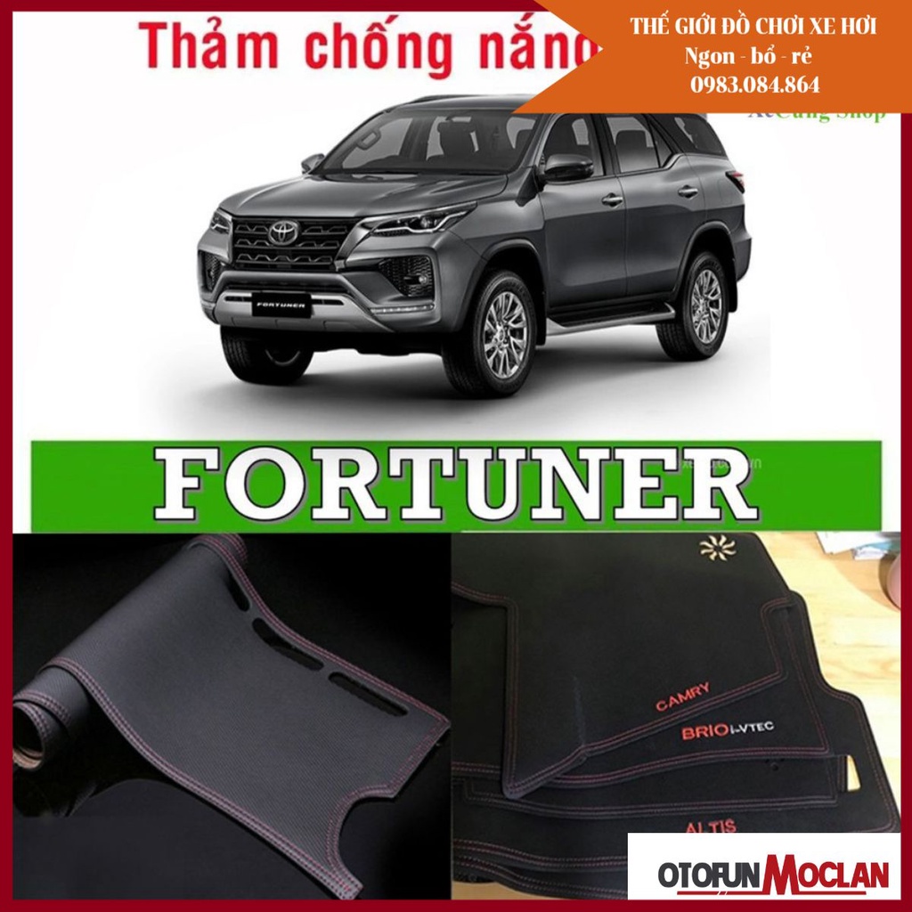 Thảm taplo vân da cacbon cao cấp dòng xe Fortuner Đời 2017-2021