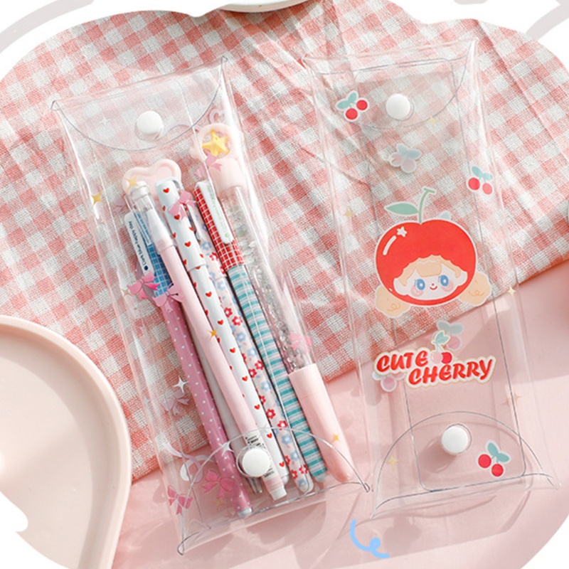 Seng Túi Đựng Bút Chì Đa Năng In Hình Gấu Cherry Hoạt Hình Cao Cấp