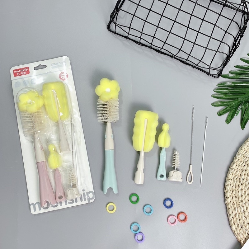 Bộ cọ bình 6 chi tiết Moonship cao cấp, tay cầm xoay 360 độ