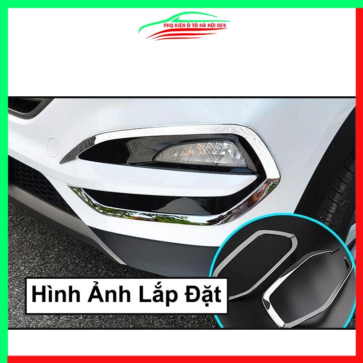 Ốp viền đèn gầm trước Tucson 2016-2018 mạ Crom chống trầy trang trí làm đẹp xe