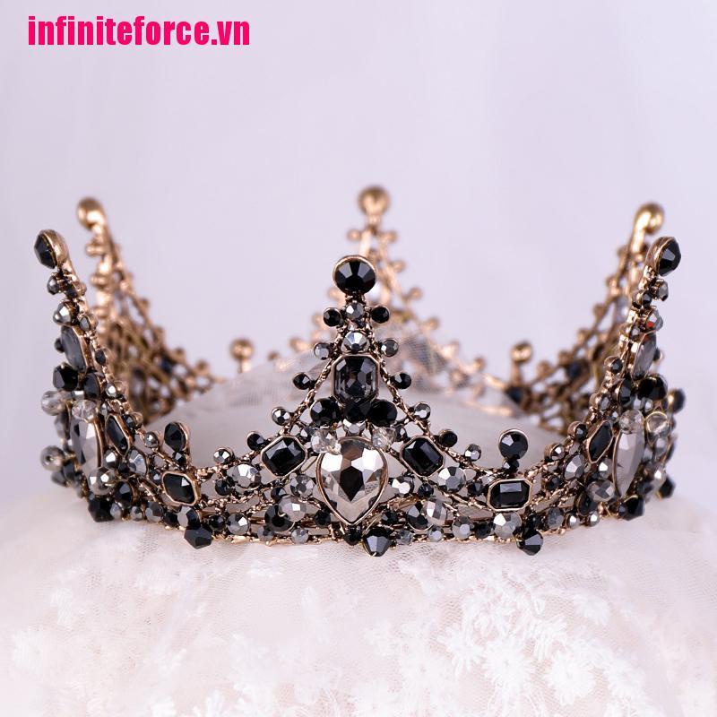 Vương miện mini đính pha lê sang trọng trang trí bánh kem