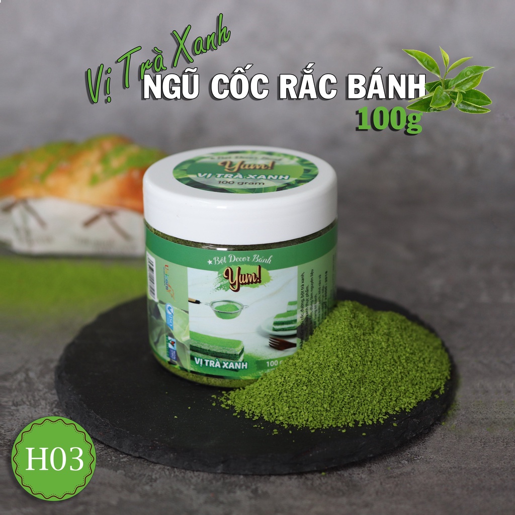 Hũ 100G Bột Rắc Vị Trà xanh (Sprinkled powder Green tea) - Đồng Tiến Việt Nam