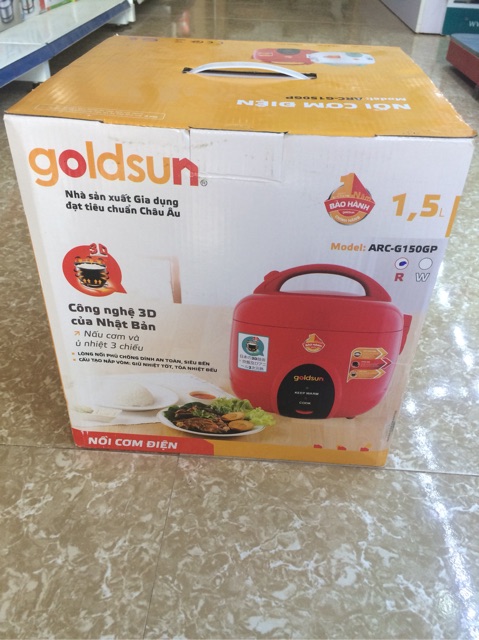 Nồi cơm điện Goldsun 1,5L sẵn màu trắng