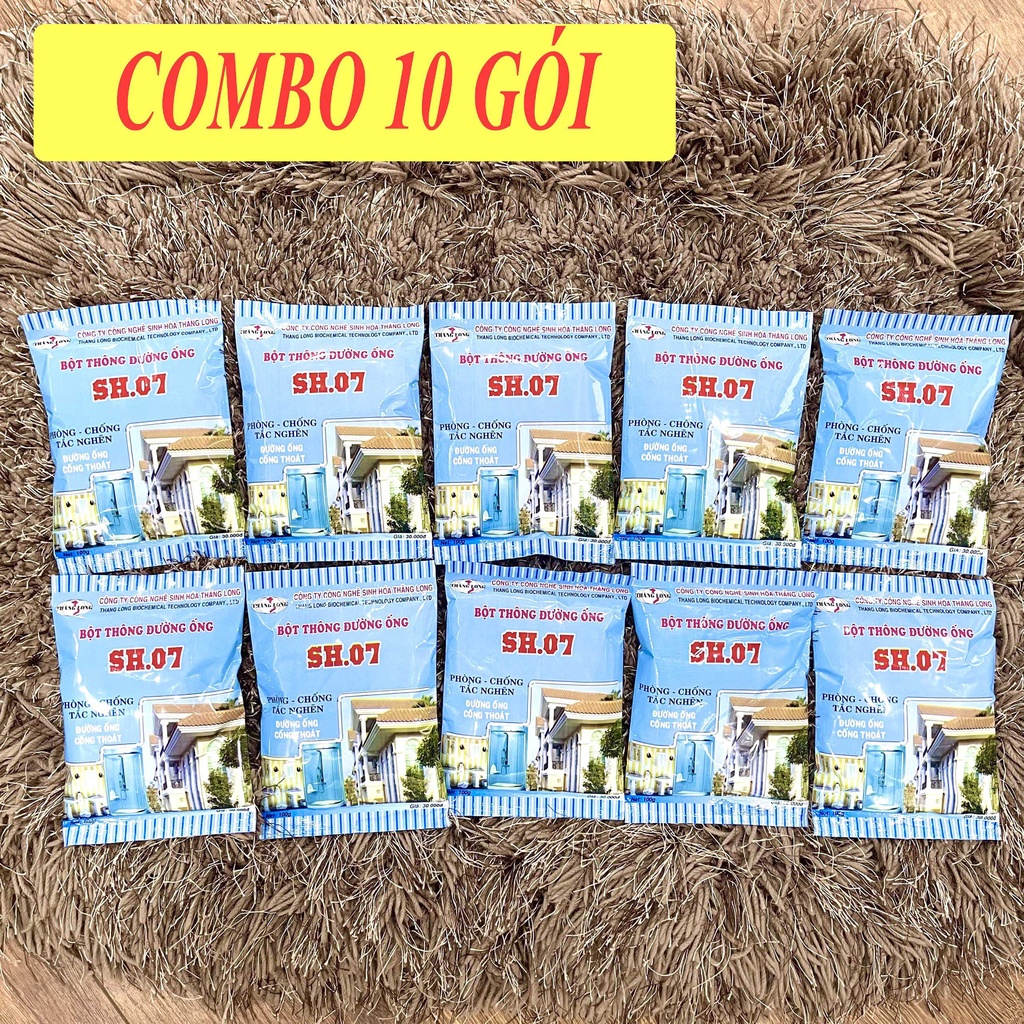 Bột Thông cống SH07 - Thông tắc Bồn cầu, bồn rửa mặt, cống - Không hiệu quả hoàn tiền - Hàng CHÍNH HÃNG