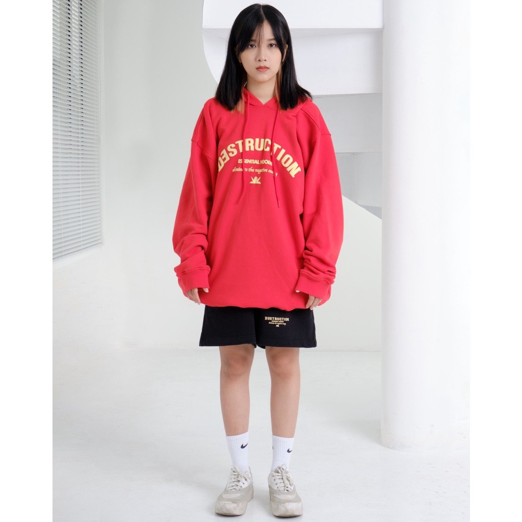Áo hoodie, áo khoác nỉ có mũ local brand Destruction basic unisex form rộng nhiều màu sang trọng