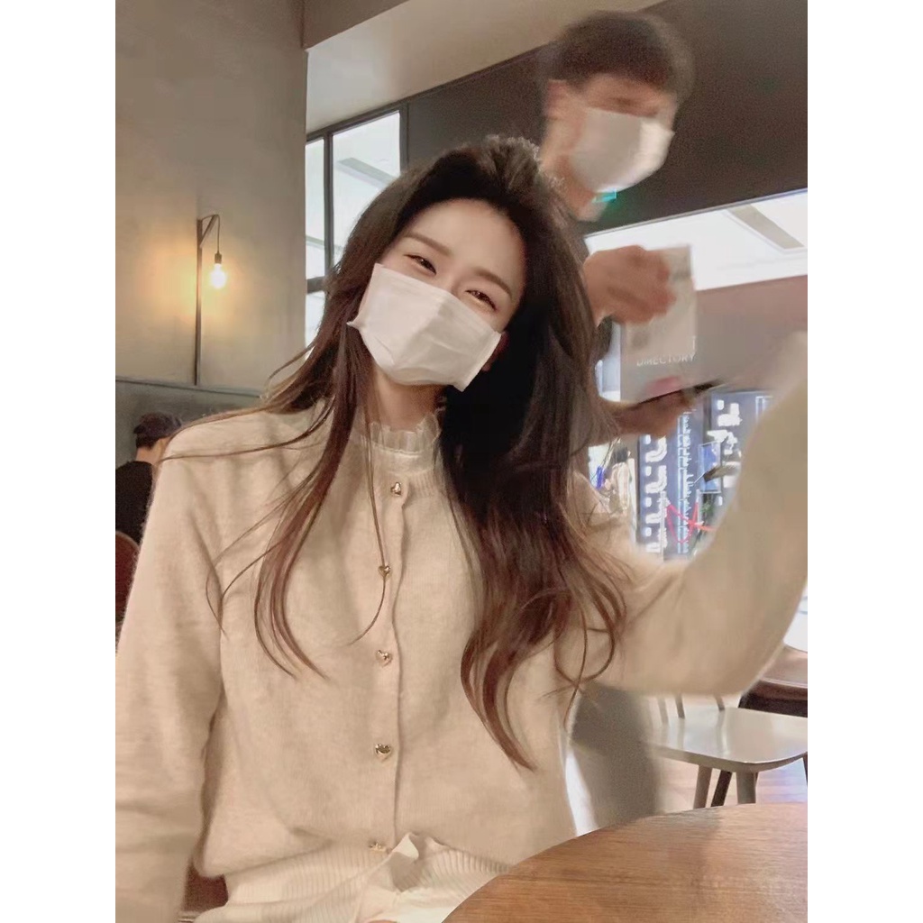 Áo Sơ Mi Tay Dài Cổ Đứng Phối Ren Lưới Thời Trang Cho Nữ