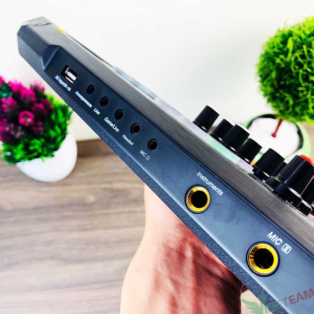 Sound card S8 2020 Có 2 Cổng Mic Và Tích Hợp Cổng Nhạc Cụ✔Hát Karaoke Live tream Thu Âm Thế Hệ Mới✔ K