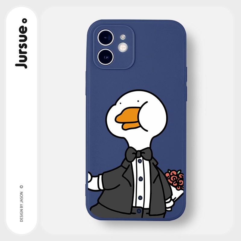 Ốp lưng JURSUE hoạt hình cặp đôi dễ thương đẹp cho iPhone 13 12 11 Pro Max SE 2020 X XR XS ip 8 7 6 6S Plus kute Y189