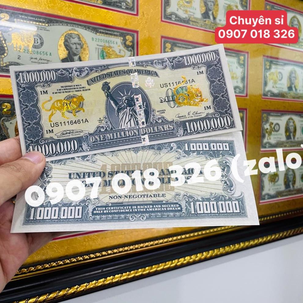 Tờ Tiền 1 Triệu Đô Hình Con Mèo - usd Kỉ Niệm Lưu Niệm, Có Bảo An