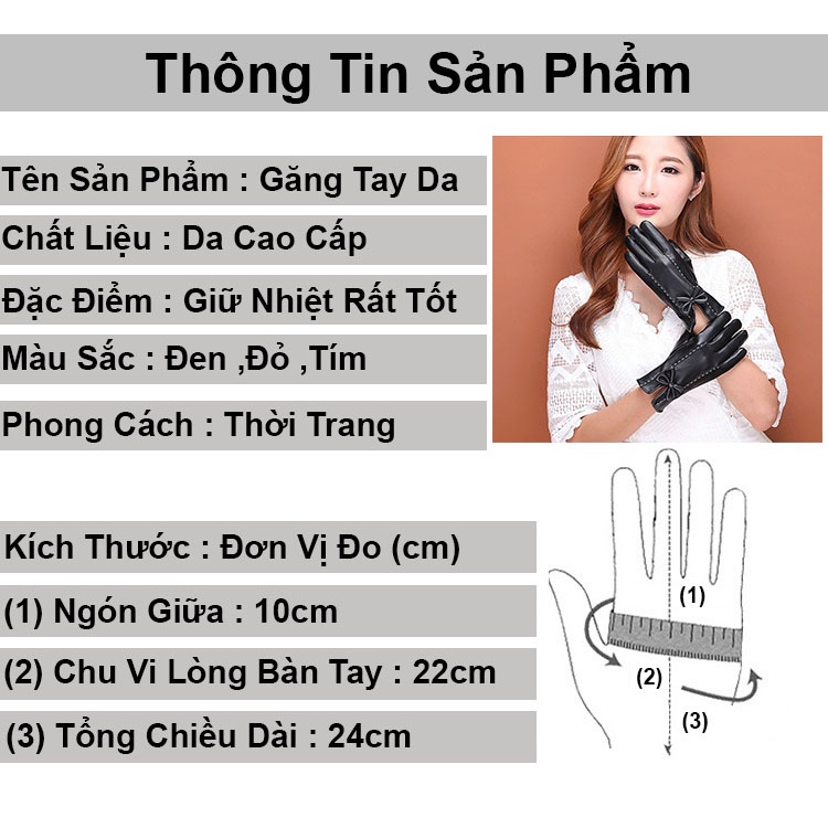 Găng tay mùa đông cho nữ chống lạnh giữ ấm cao cấp ZOZO găng tay da nữ thời trang hàn quốc dễ thương