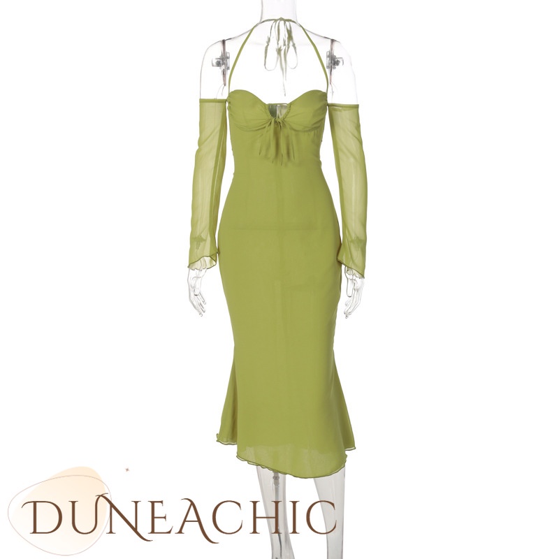 Đầm DUNEA dài tay với thiết kế phối dây xinh xắn dành cho nữ