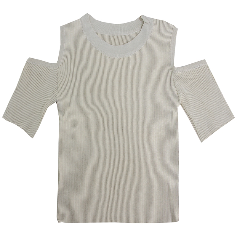 Áo dệt kim IELGY tay ngắn hở vai eo cao hợp thời trang