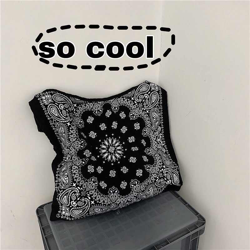 Túi đeo vai canvas họa tiết hoa điểu phong cách harajuku thời trang cho nam và nữ 22168