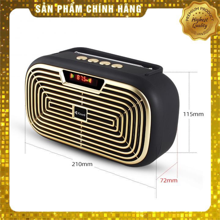 [HÀNG CHÍNH HÃNG] Loa Bluetooth Kisonli KS 1990 - Hỗ trợ thẻ nhớ, Bass trầm ấm, Đài FM, Có Remote, LCD