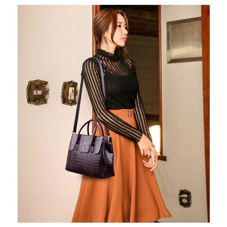 Túi Xách Da Cá Sấu Phong Cách Retro Thời Trang Cho Nữ