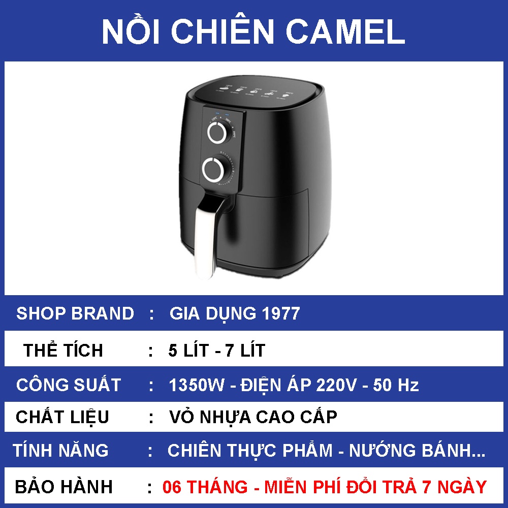 Nồi chiên không dầu chính hãng cao cấp 5/7/9.2 Lít, Nồi chiên nướng đa năng tiện lợi bảo hành 12 tháng