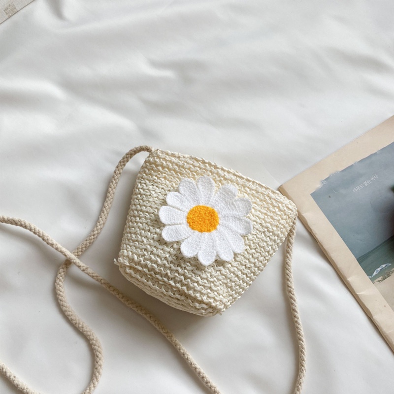 Túi Đeo Vai Đan Rơm Có Khóa Kéo Thời Trang Mùa Hè Cho Bé Gái